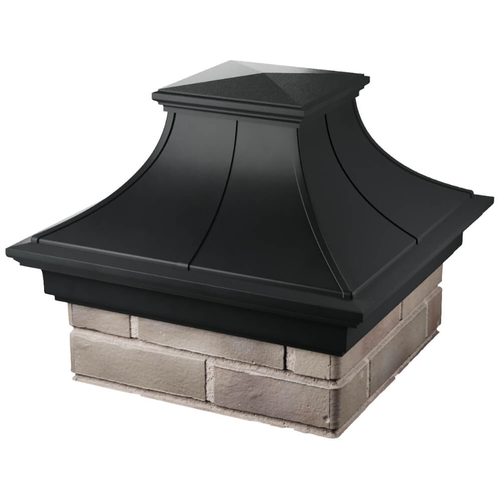 Колпак Zking Монблан Премиум Черный на столб 1.5х1.5 кирпича (385х385мм) в Владикавказе фото