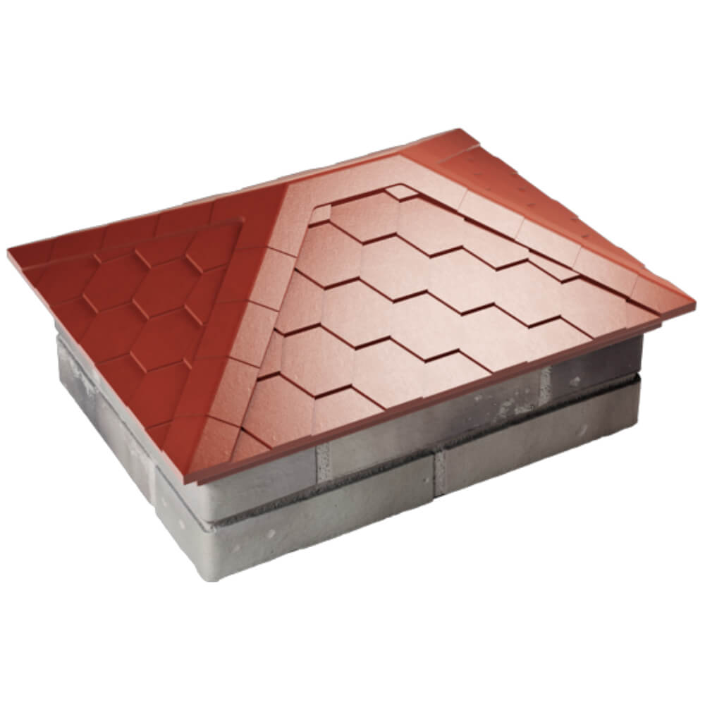 Колпак Zking Эверест Красный на столб 2х1.5 кирпича (520х390мм) Владикавказ фото