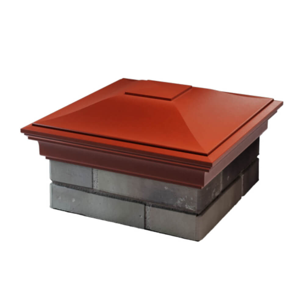 Колпак Zking Монблан Красный на столб 1.5х1.5 еврокирпича 0.7НФ (355х355мм)