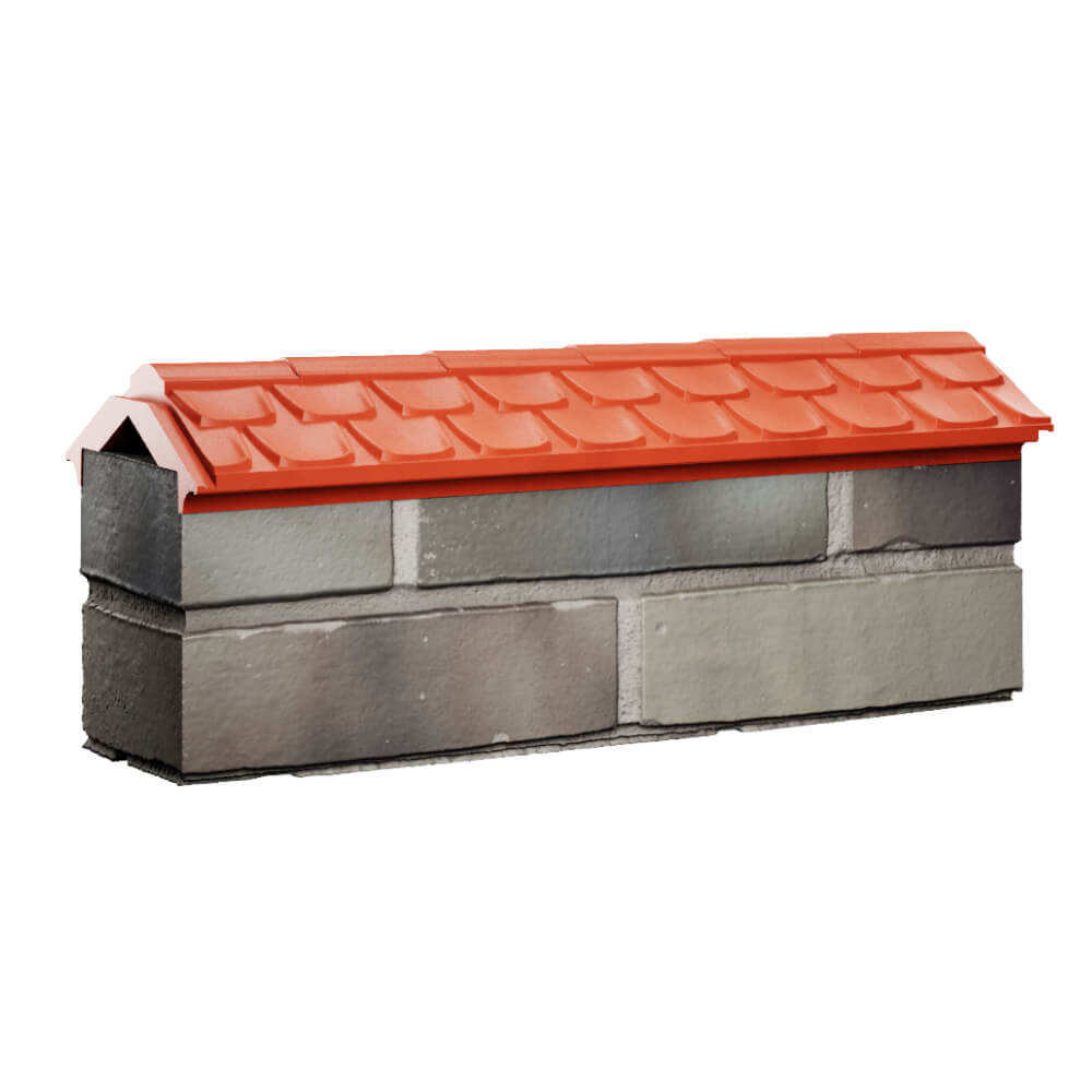 Парапет Zking Эльбрус Красный с посадкой на 0.5 кирпича (130мм) Владикавказ фото