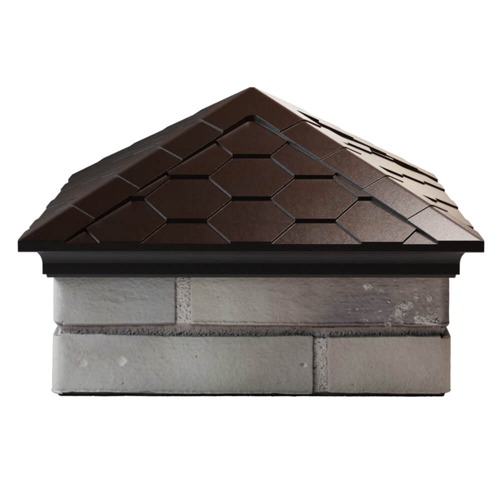 Колпак Zking Эверест Коричневый на столб 1.5х1.5 кирпича (390х390мм) Владикавказ фото