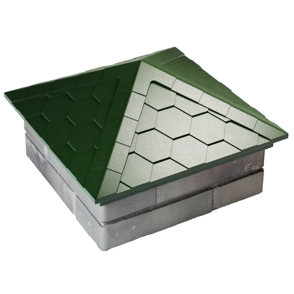 Колпак Zking Эверест Зеленый на столб 1.5х1.5 кирпича (390х390мм) в Владикавказе фото