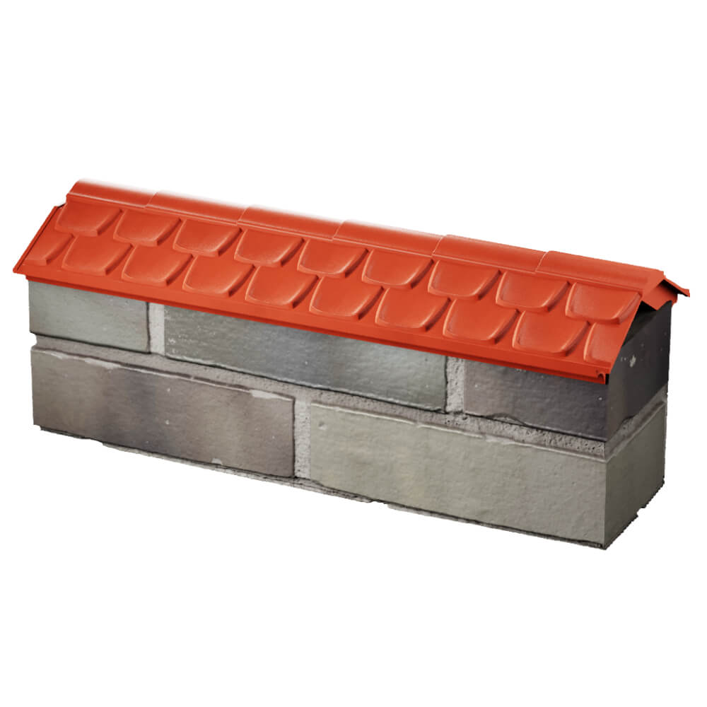 Парапет Zking Эльбрус Красный с посадкой на 0.5 кирпича (130мм) в Владикавказе фото