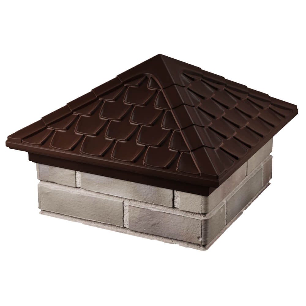 Колпак Zking Эльбрус Коричневый на столб 1.5х1.5 кирпича (385х385мм) в Владикавказе фото