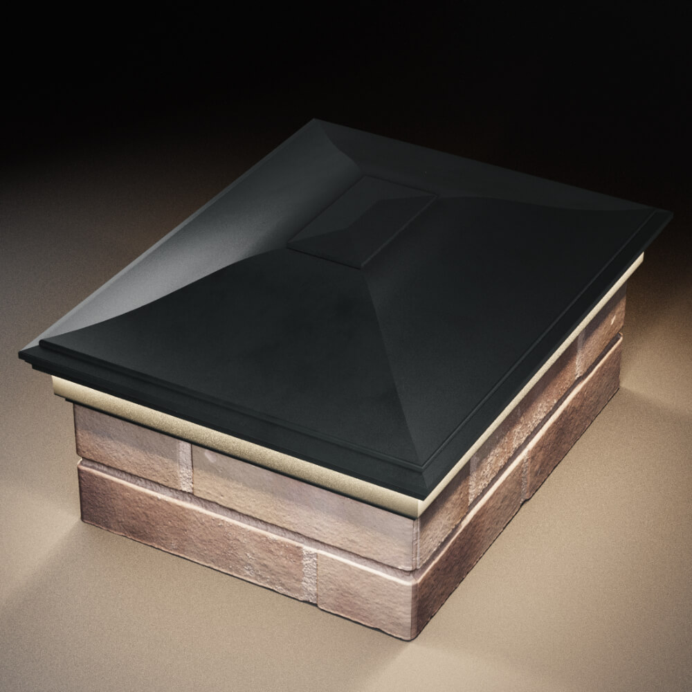 Колпак Zking Монблан Черный на столб 2х1.5 кирпича (515х385мм) c подсветкой в Владикавказе фото