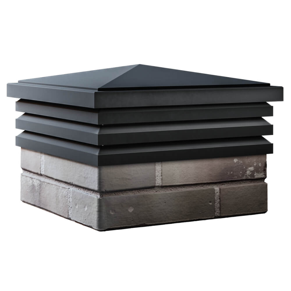 Колпак Zking Бона ХайТек Черный на столб 1.5х1.5 кирпича (385х385мм) в Владикавказе фото