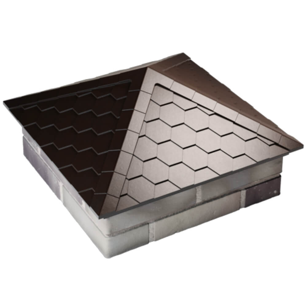 Колпак Zking Эверест Коричневый на столб 2х2 кирпича (535х535мм) Владикавказ фото