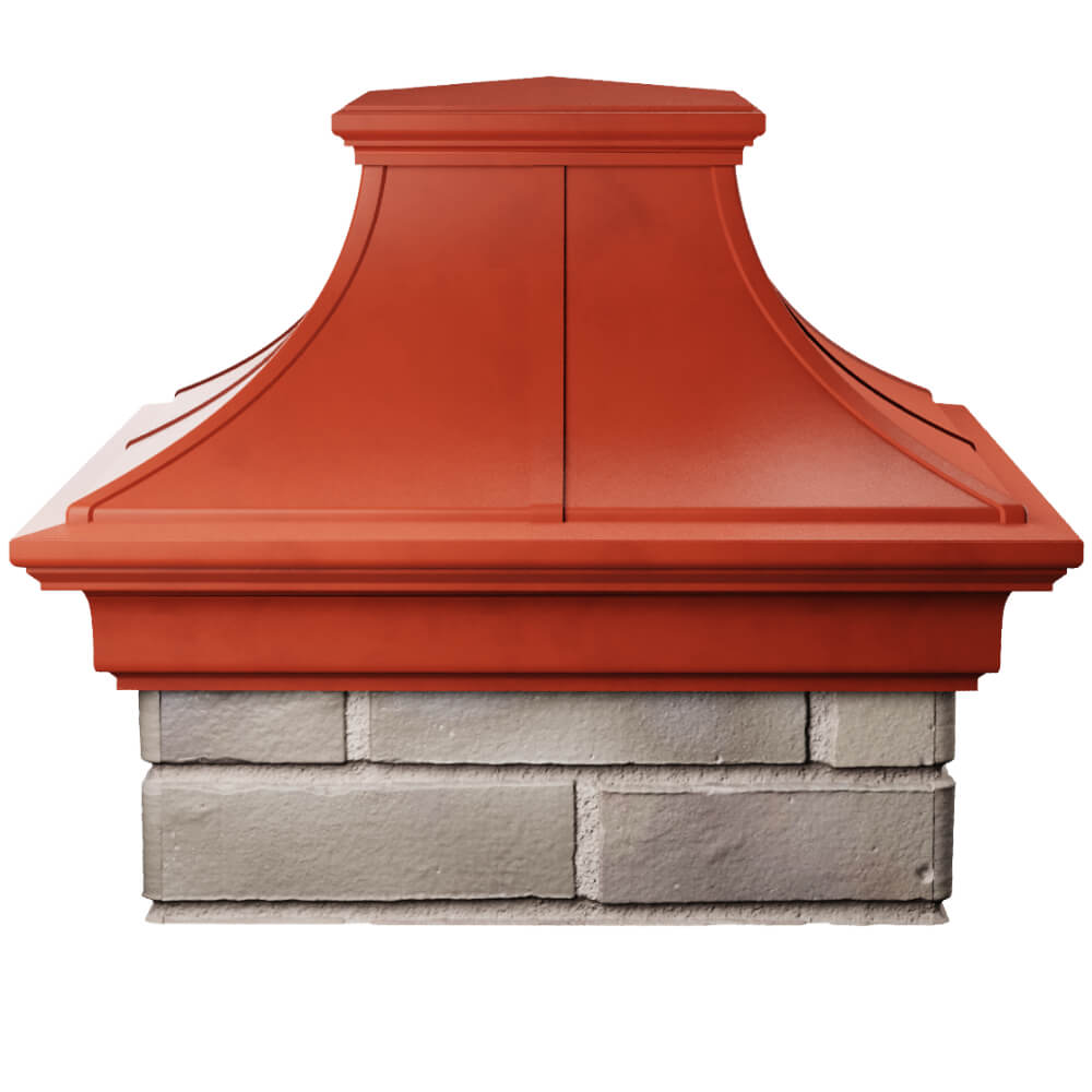 Колпак Zking Монблан Премиум Красный на столб 1.5х1.5 кирпича (385х385мм) Владикавказ фото