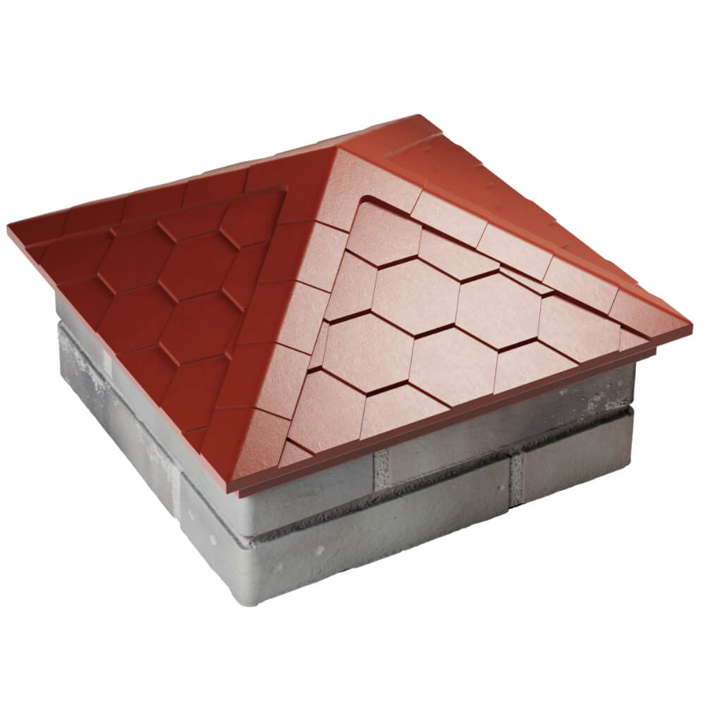 Колпак Zking Эверест Красный на столб 1.5х1.5 кирпича (390х390мм) в Владикавказе фото