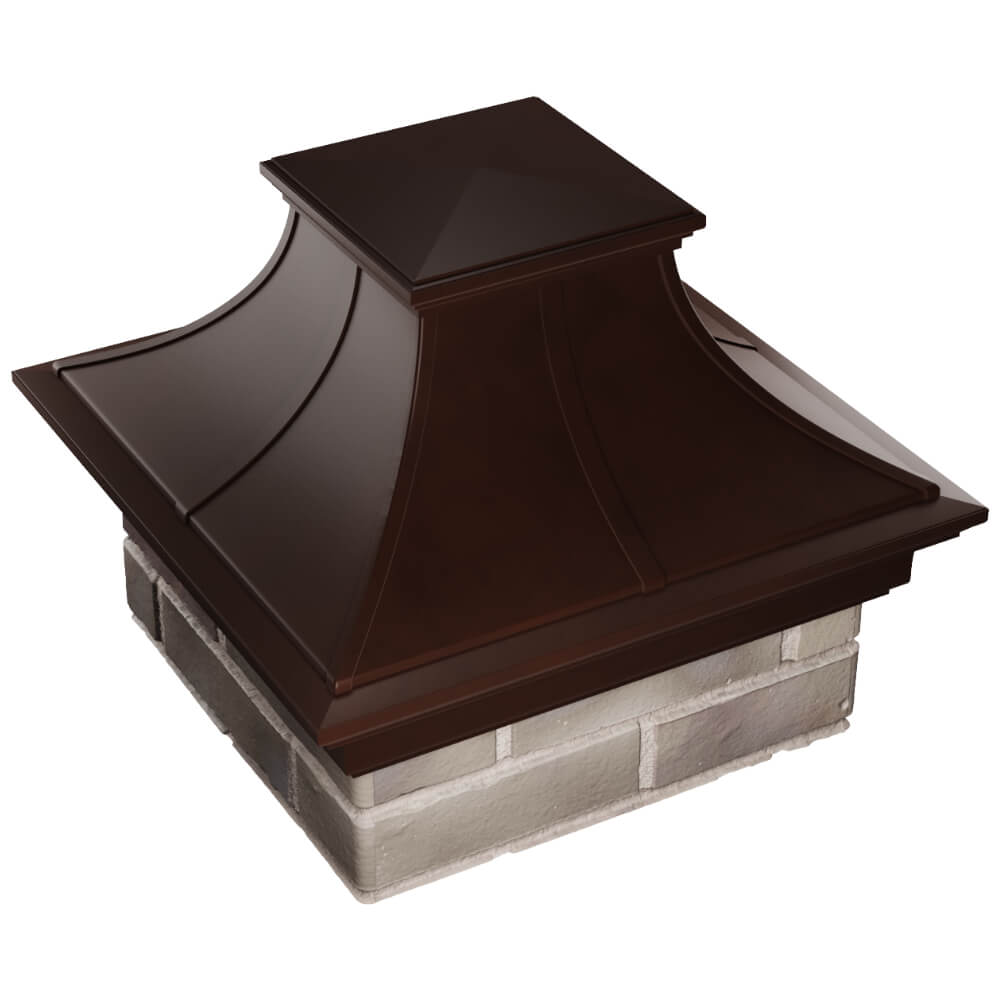 Колпак Zking Монблан Премиум Коричневый на столб 1.5х1.5 кирпича (385х385мм) в Владикавказе фото