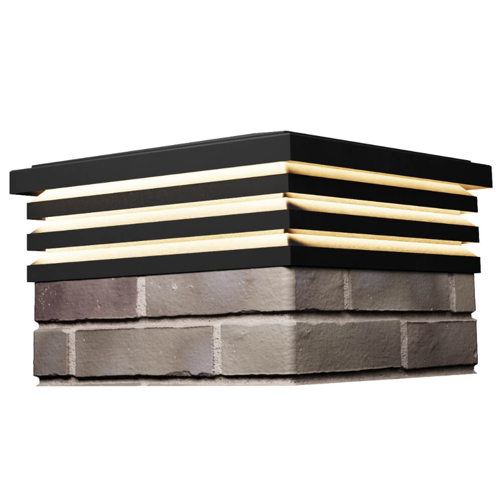 Колпак Zking Бона ХайТек Черный на столб 1.5х1.5 кирпича (385х385мм) с подсветкой в Владикавказе фото