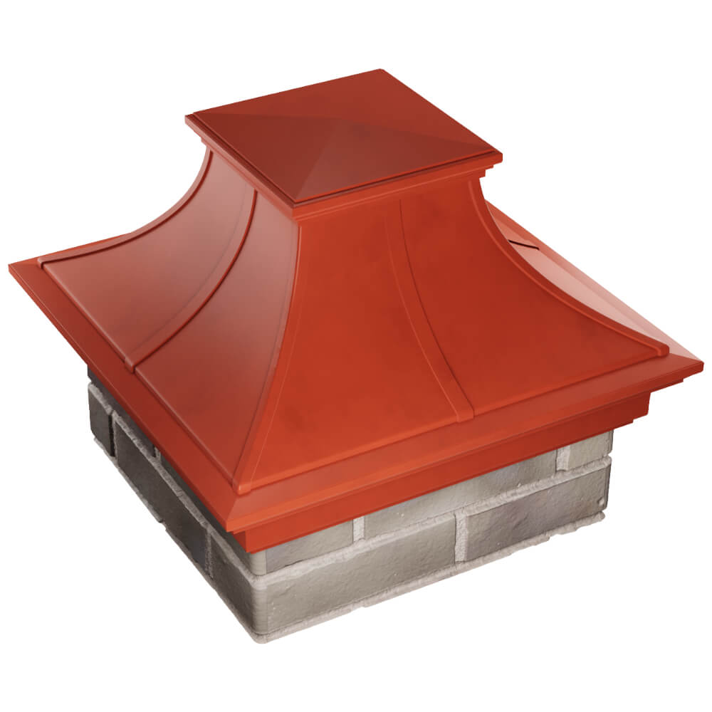 Колпак Zking Монблан Премиум Красный на столб 1.5х1.5 кирпича (385х385мм) в Владикавказе фото