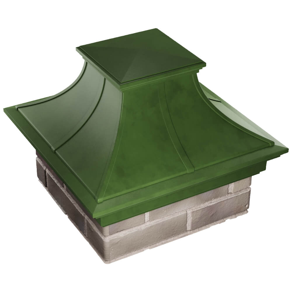 Колпак Zking Монблан Премиум Зеленый на столб 1.5х1.5 кирпича (385х385мм) в Владикавказе фото