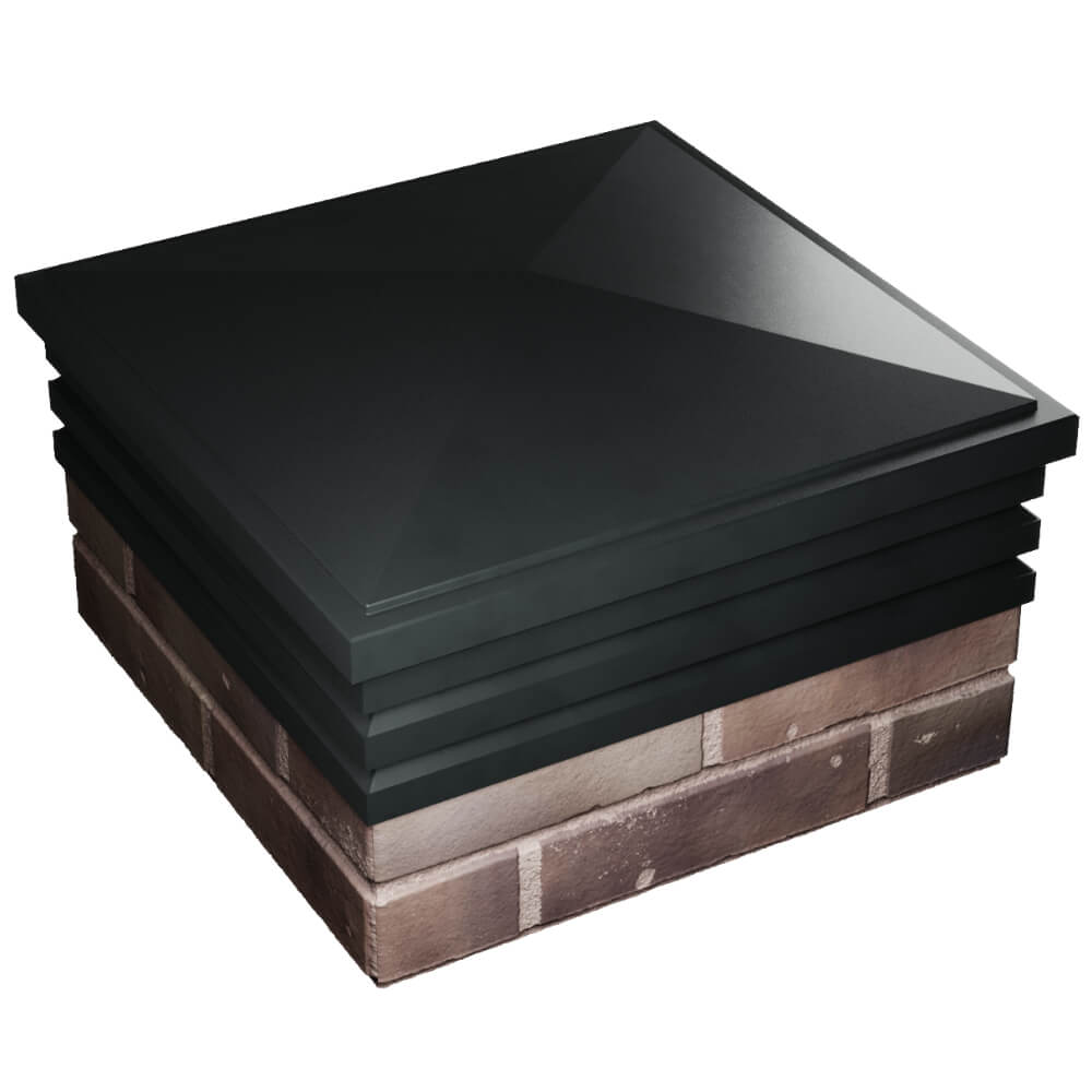 Колпак Zking Бона ХайТек Черный на столб 2х2 кирпича (513х513мм) в Владикавказе фото