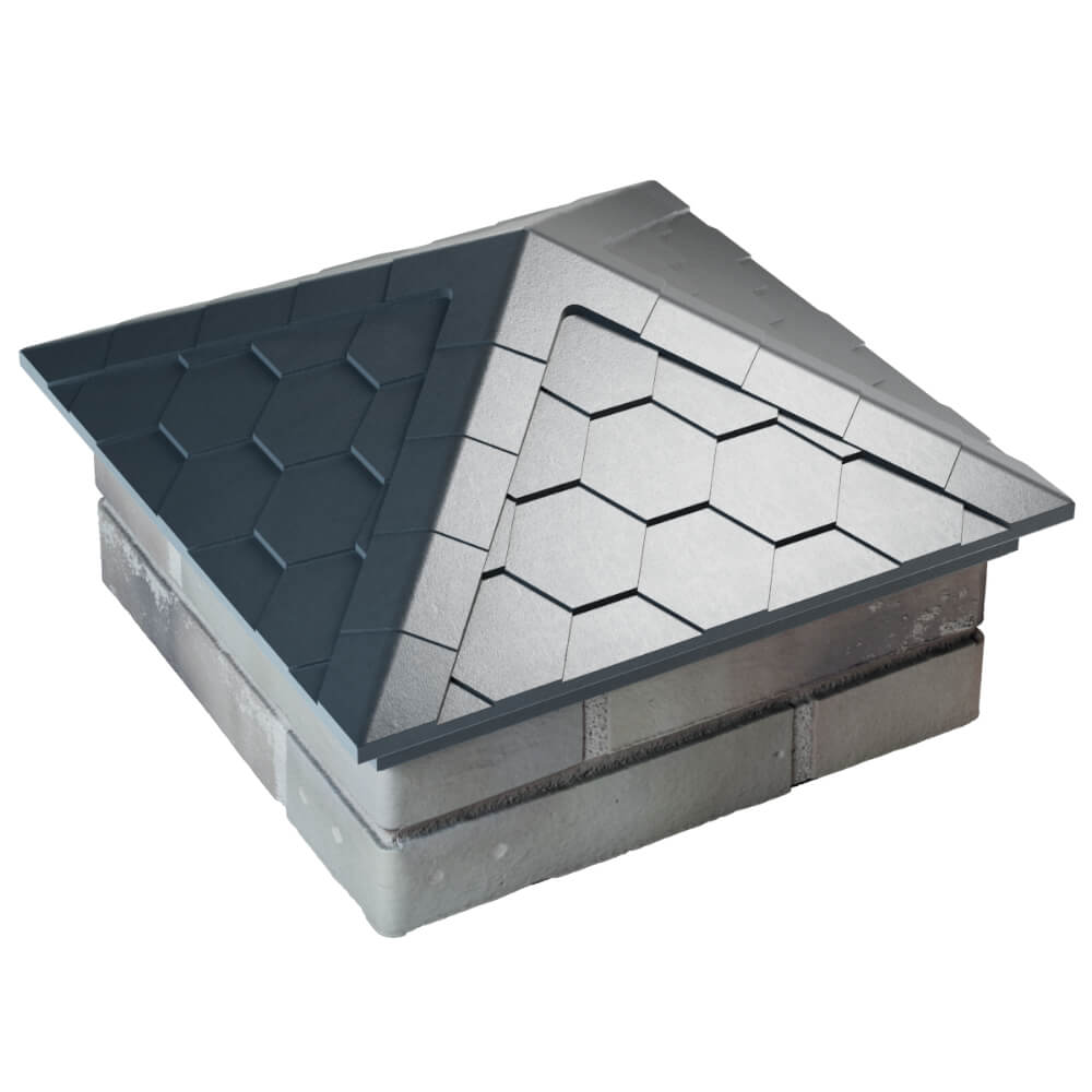 Колпак Zking Эверест Серый на столб 1.5х1.5 кирпича (390х390мм) в Владикавказе фото