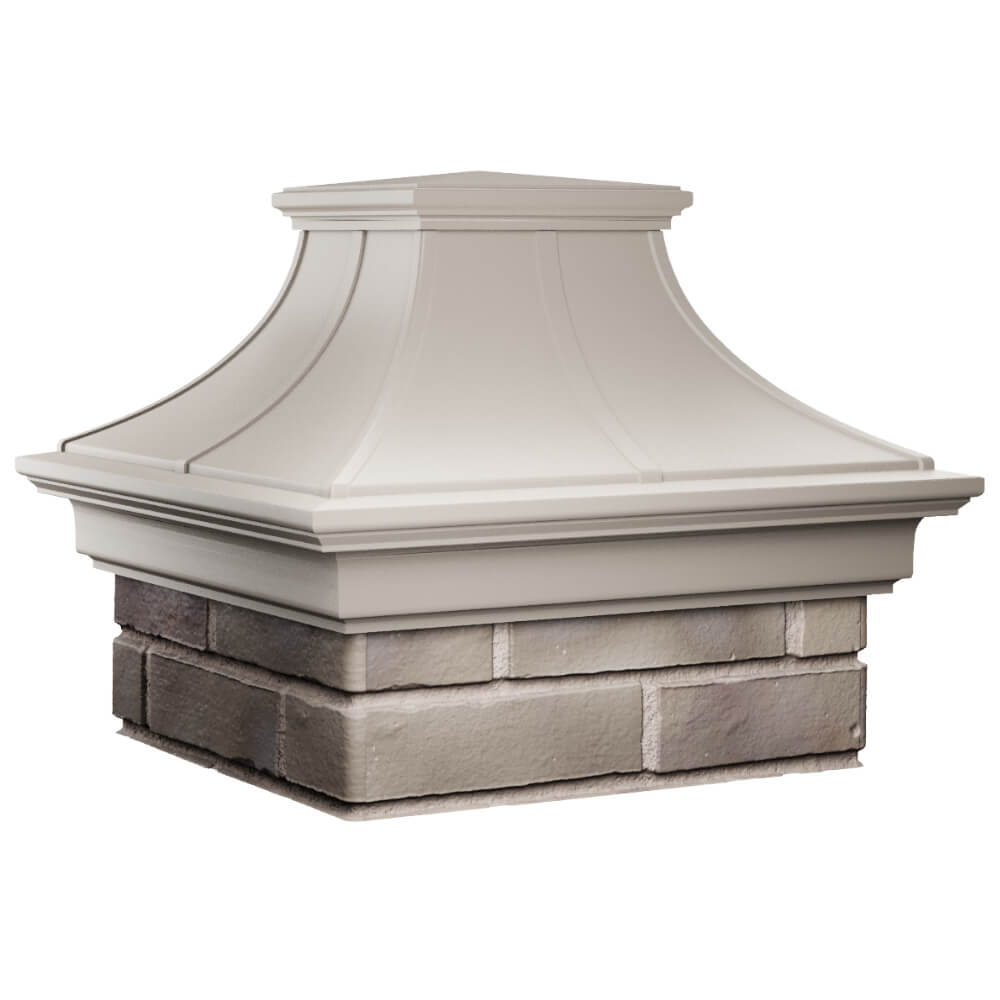 Колпак Zking Монблан Премиум Бежевый на столб 1.5х1.5 кирпича (385х385мм) в Владикавказе фото