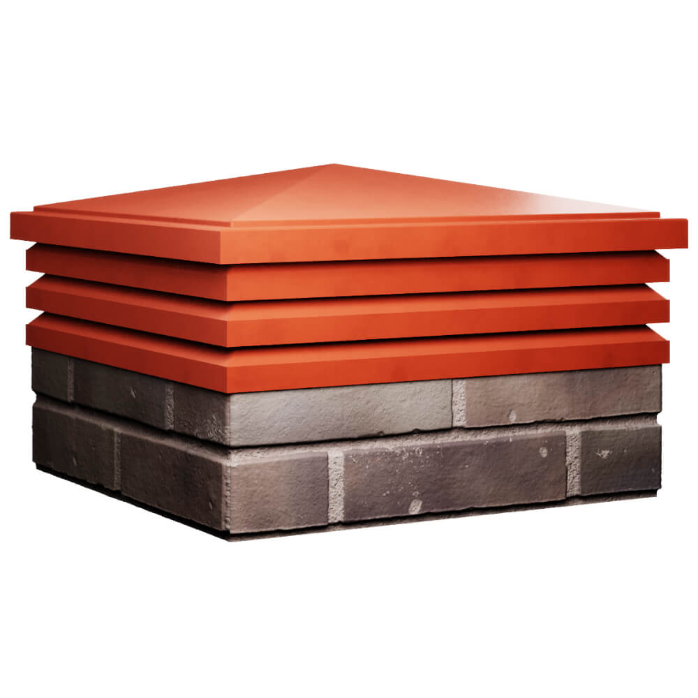 Колпак Zking Бона ХайТек Красный на столб 2х2 кирпича (513х513мм) в Владикавказе фото