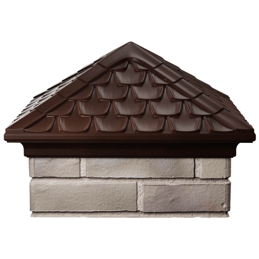 Колпак Zking Эльбрус Коричневый на столб 1.5х1.5 кирпича (385х385мм) Владикавказ фото