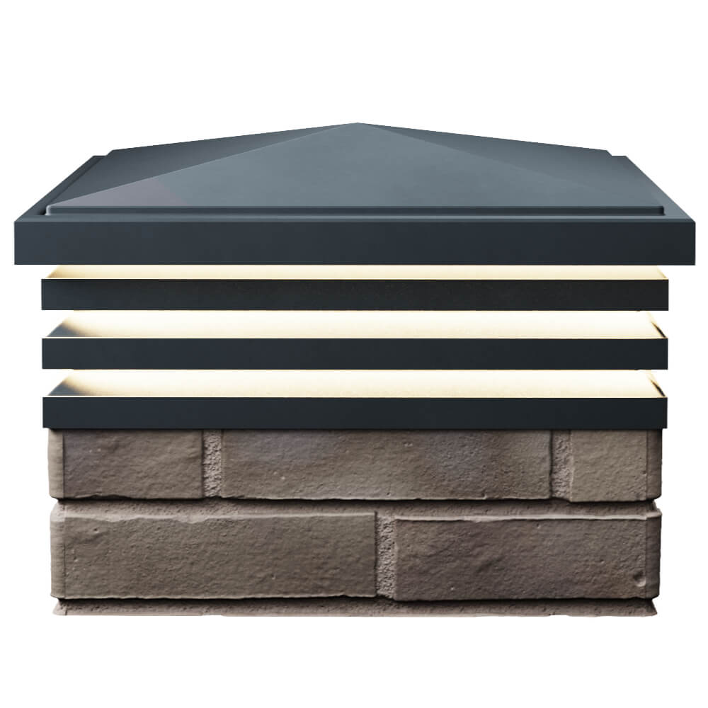 Колпак Zking Бона ХайТек Серый на столб 1.5х1.5 кирпича (385х385мм) с подсветкой в Владикавказе фото