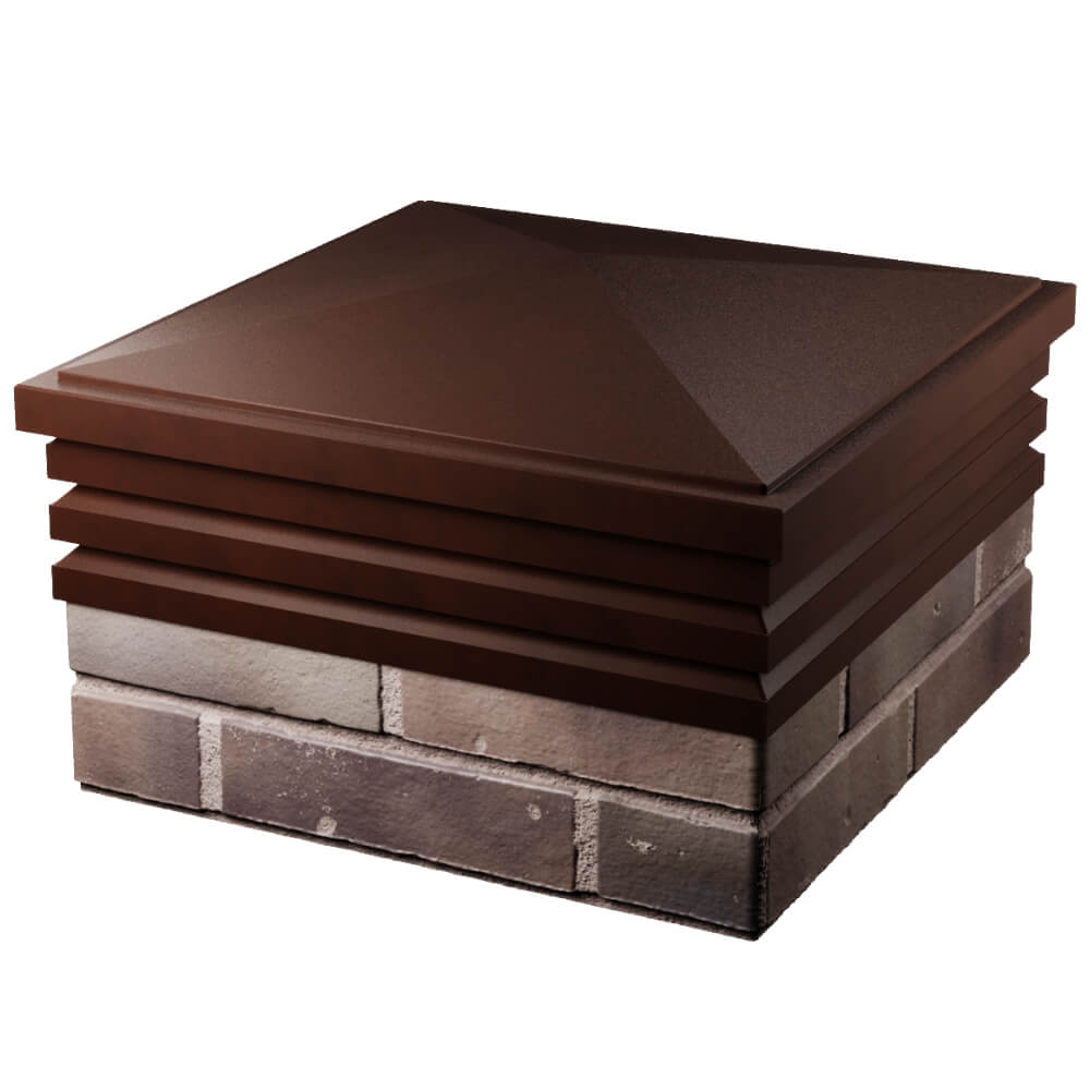 Колпак Zking Бона ХайТек Коричневый на столб 2х2 кирпича (513х513мм) в Владикавказе фото