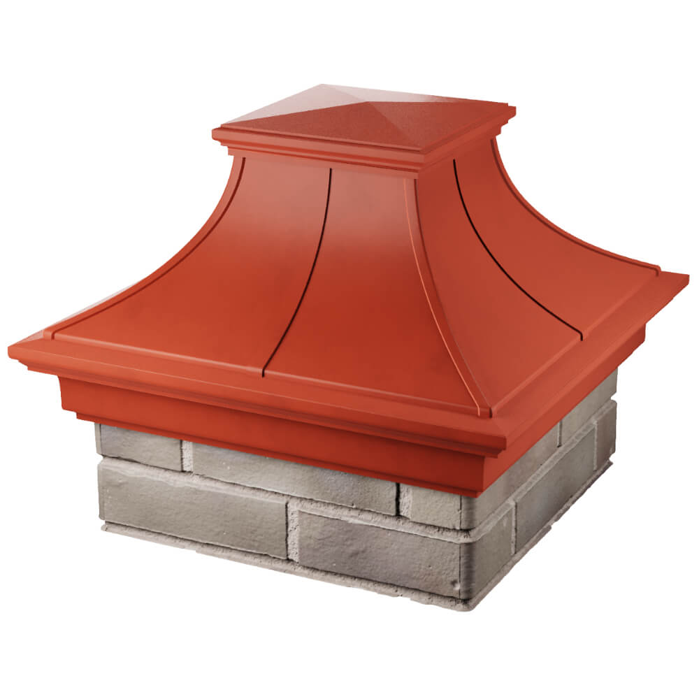 Колпак Zking Монблан Премиум Красный на столб 1.5х1.5 кирпича (385х385мм) в Владикавказе фото