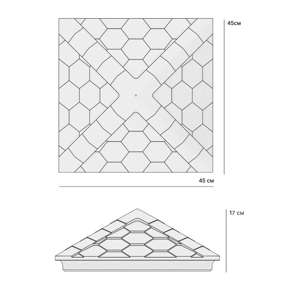 Колпак Zking Эверест Серый на столб 1.5х1.5 кирпича (390х390мм) в Владикавказе фото