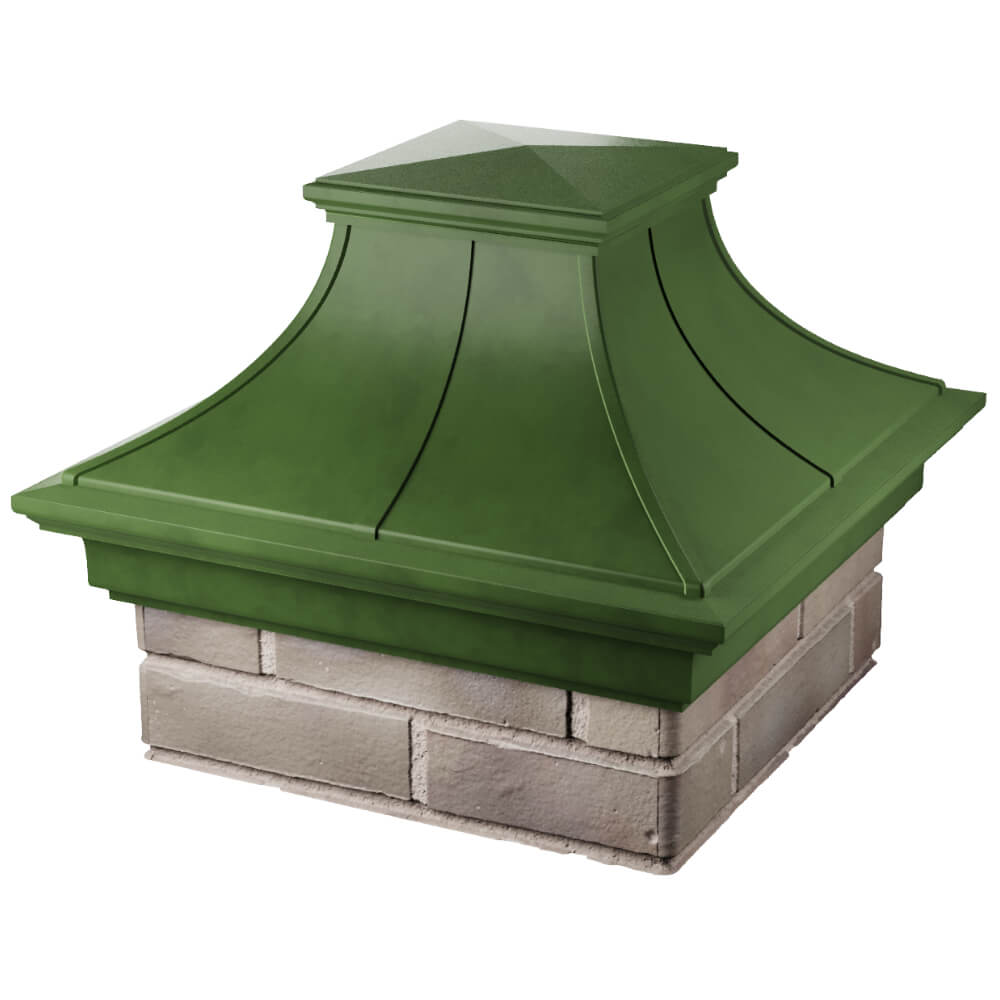 Колпак Zking Монблан Премиум Зеленый на столб 1.5х1.5 кирпича (385х385мм) в Владикавказе фото