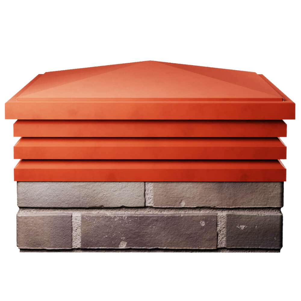 Колпак Zking Бона ХайТек Красный на столб 2х2 кирпича (513х513мм) Владикавказ фото