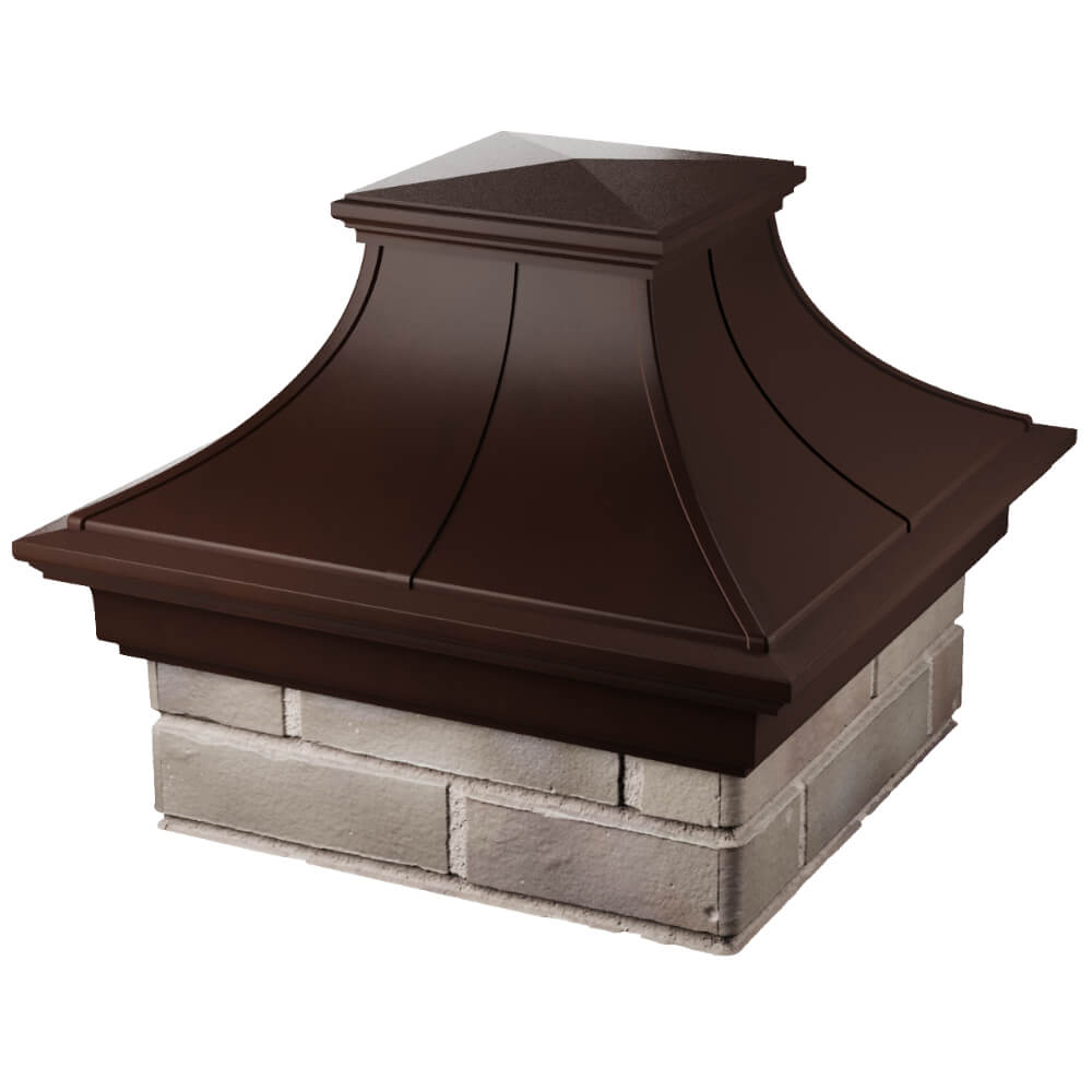 Колпак Zking Монблан Премиум Коричневый на столб 1.5х1.5 кирпича (385х385мм) в Владикавказе фото