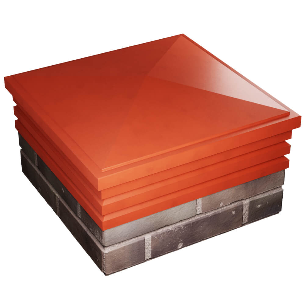 Колпак Zking Бона ХайТек Красный на столб 2х2 кирпича (513х513мм) в Владикавказе фото