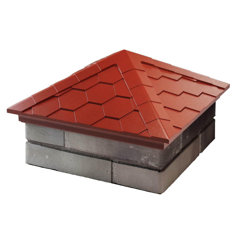 Колпак Zking Эверест Красный на столб 1.5х1.5 кирпича (390х390мм) в Владикавказе фото