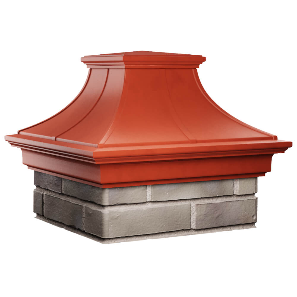 Колпак Zking Монблан Премиум Красный на столб 1.5х1.5 кирпича (385х385мм) в Владикавказе фото