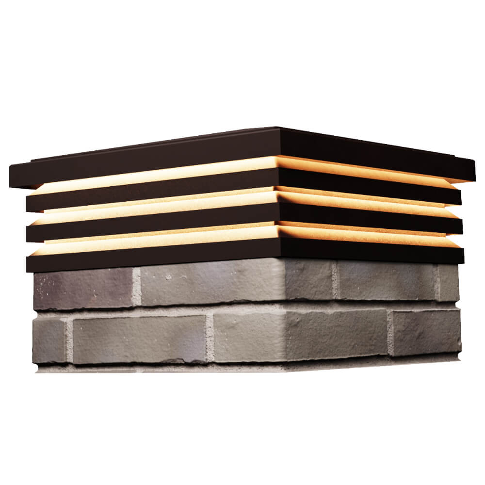 Колпак Zking Бона ХайТек Коричневый на столб 1.5х1.5 кирпича (385х385мм) с подсветкой в Владикавказе фото