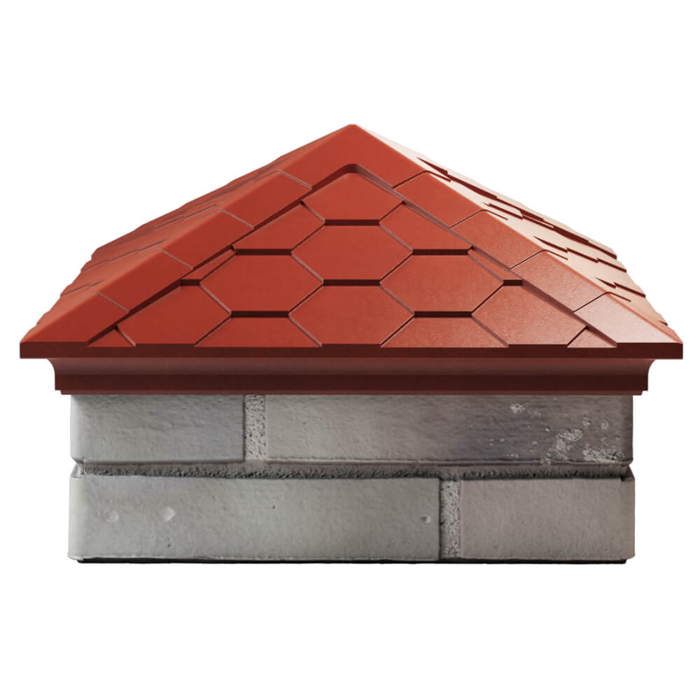 Колпак Zking Эверест Красный на столб 1.5х1.5 кирпича (390х390мм) Владикавказ фото