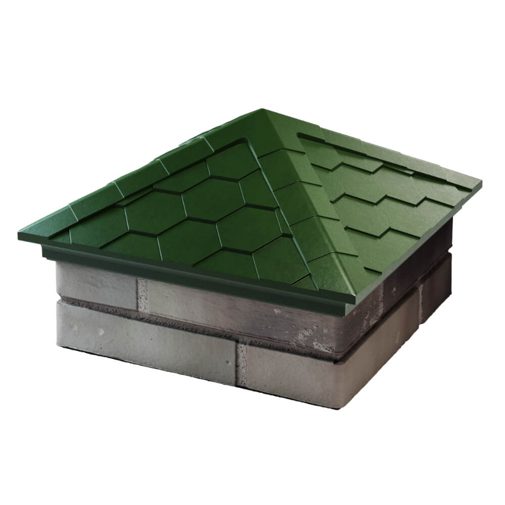 Колпак Zking Эверест Зеленый на столб 1.5х1.5 кирпича (390х390мм) в Владикавказе фото