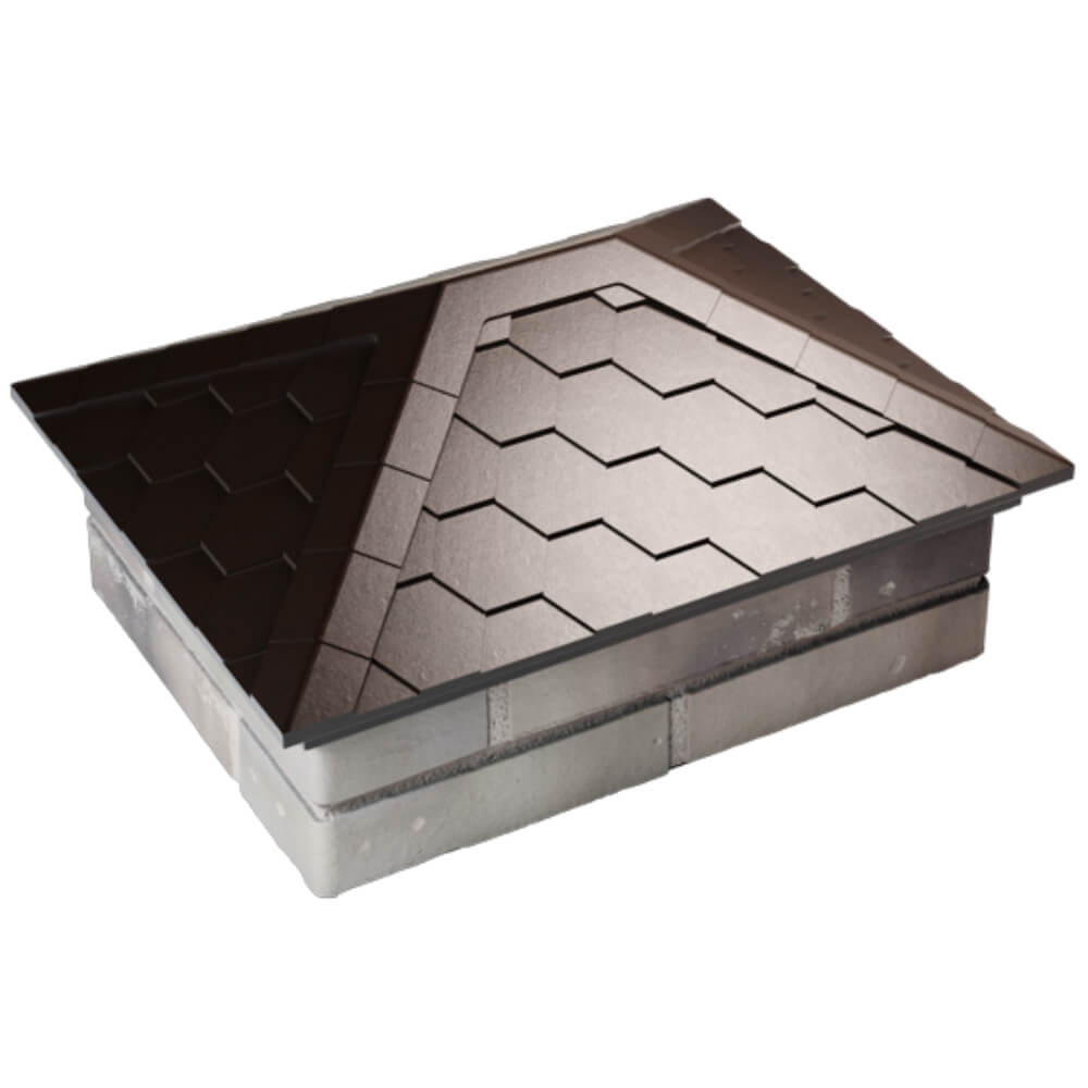 Колпак Zking Эверест Коричневый на столб 2х1.5 кирпича (520х390мм) Владикавказ фото