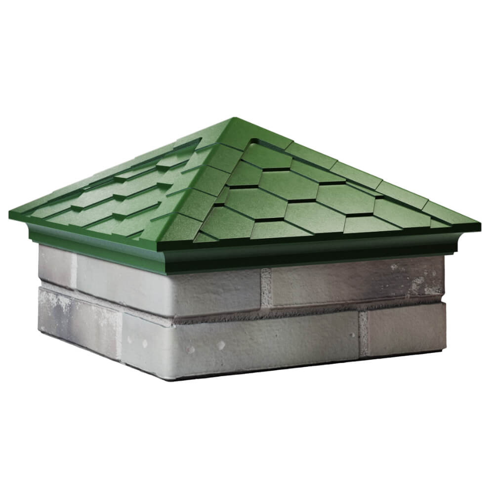 Колпак Zking Эверест Зеленый на столб 1.5х1.5 кирпича (390х390мм) в Владикавказе фото