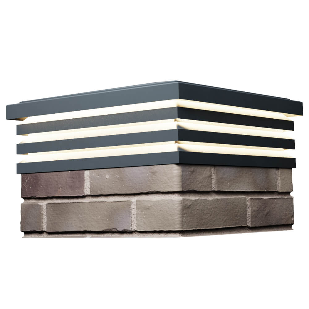 Колпак Zking Бона ХайТек Серый на столб 1.5х1.5 кирпича (385х385мм) с подсветкой в Владикавказе фото