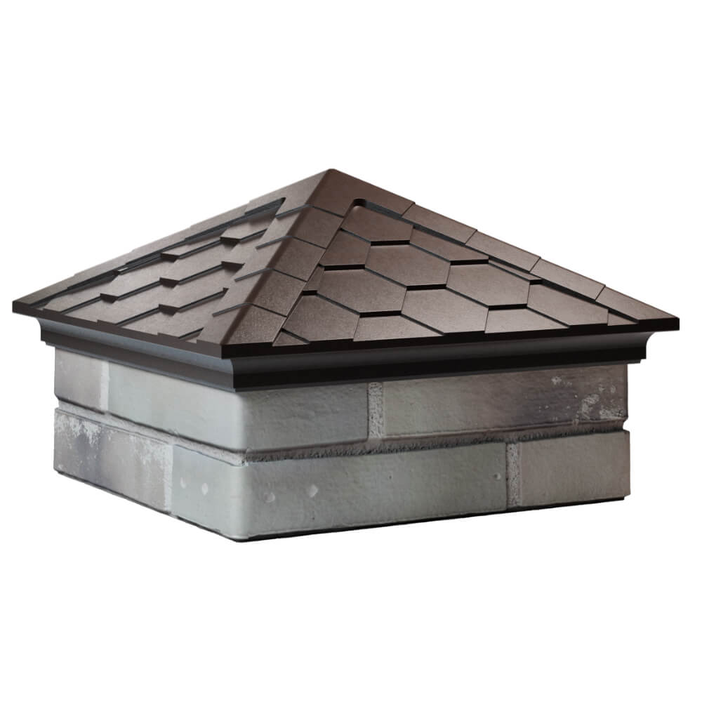 Колпак Zking Эверест Коричневый на столб 1.5х1.5 кирпича (390х390мм) в Владикавказе фото