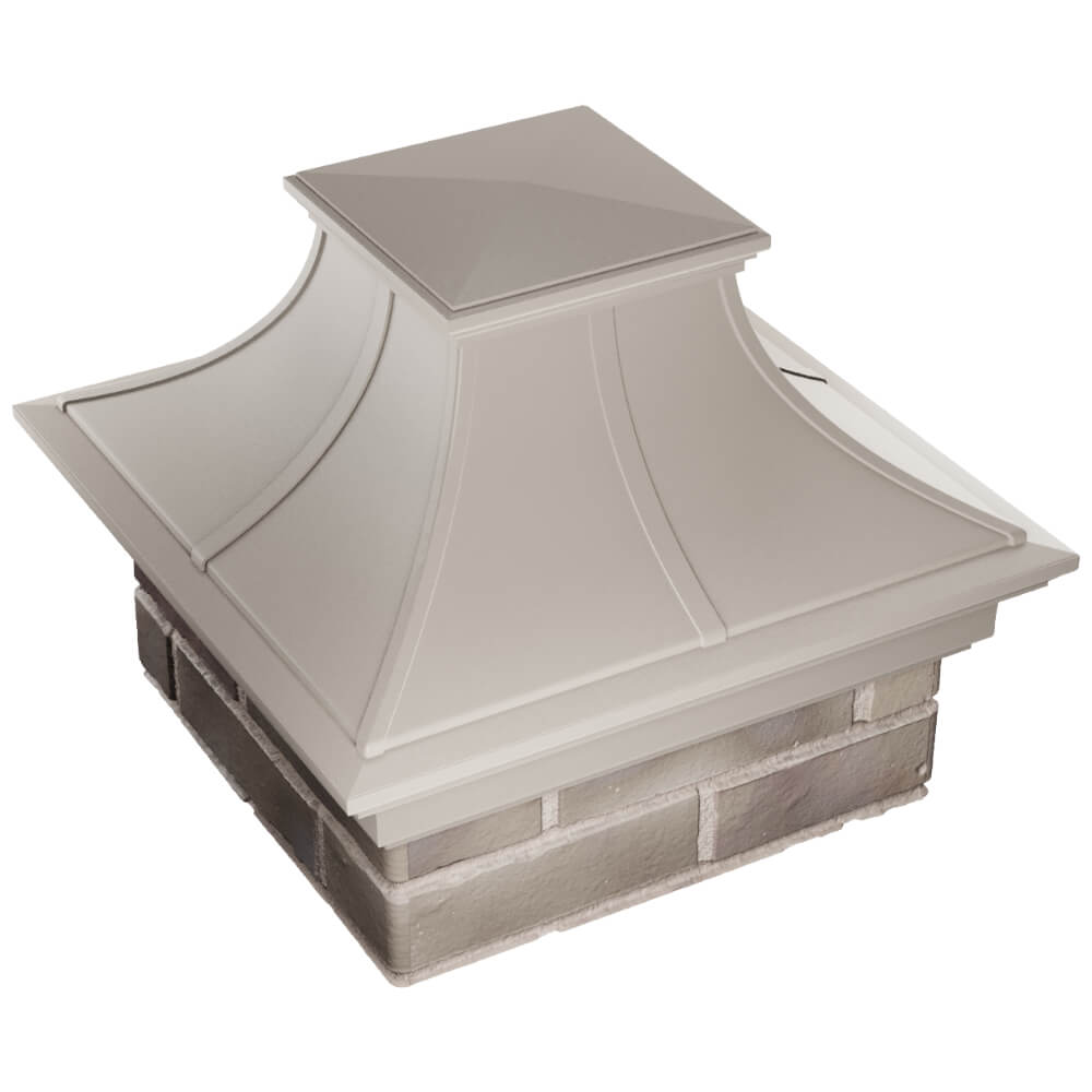 Колпак Zking Монблан Премиум Бежевый на столб 1.5х1.5 кирпича (385х385мм) в Владикавказе фото